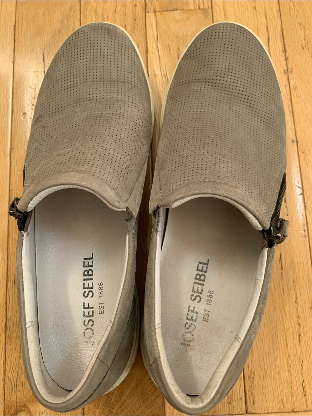 Josef Seibel Caren 22 Gray Leather Slip-On Sneakers EU 38 - Picture 4 of 8